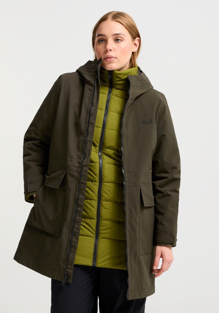 Jack Wolfskin Wintermantel 3IN1 NABUR COAT W Winterjacke für Kinder, wasserdicht, warm