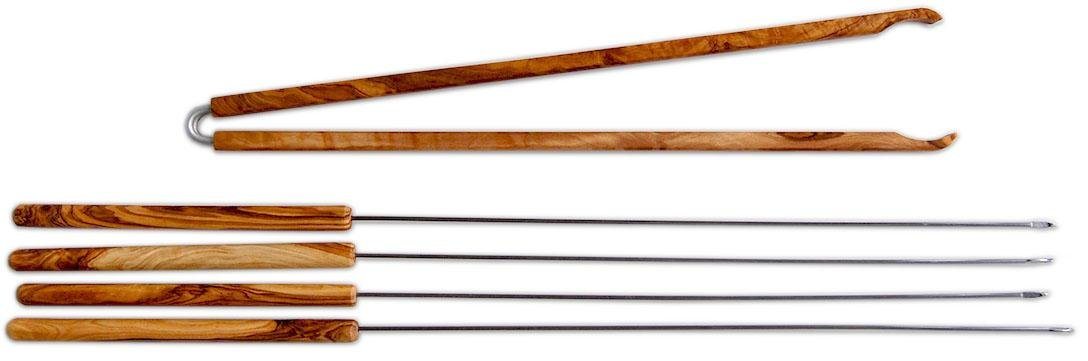 Grillbesteck-Set, (Set, 5 tlg), Olivenholz Grillbesteck-Set, (Set, 5 tlg), Olivenholz