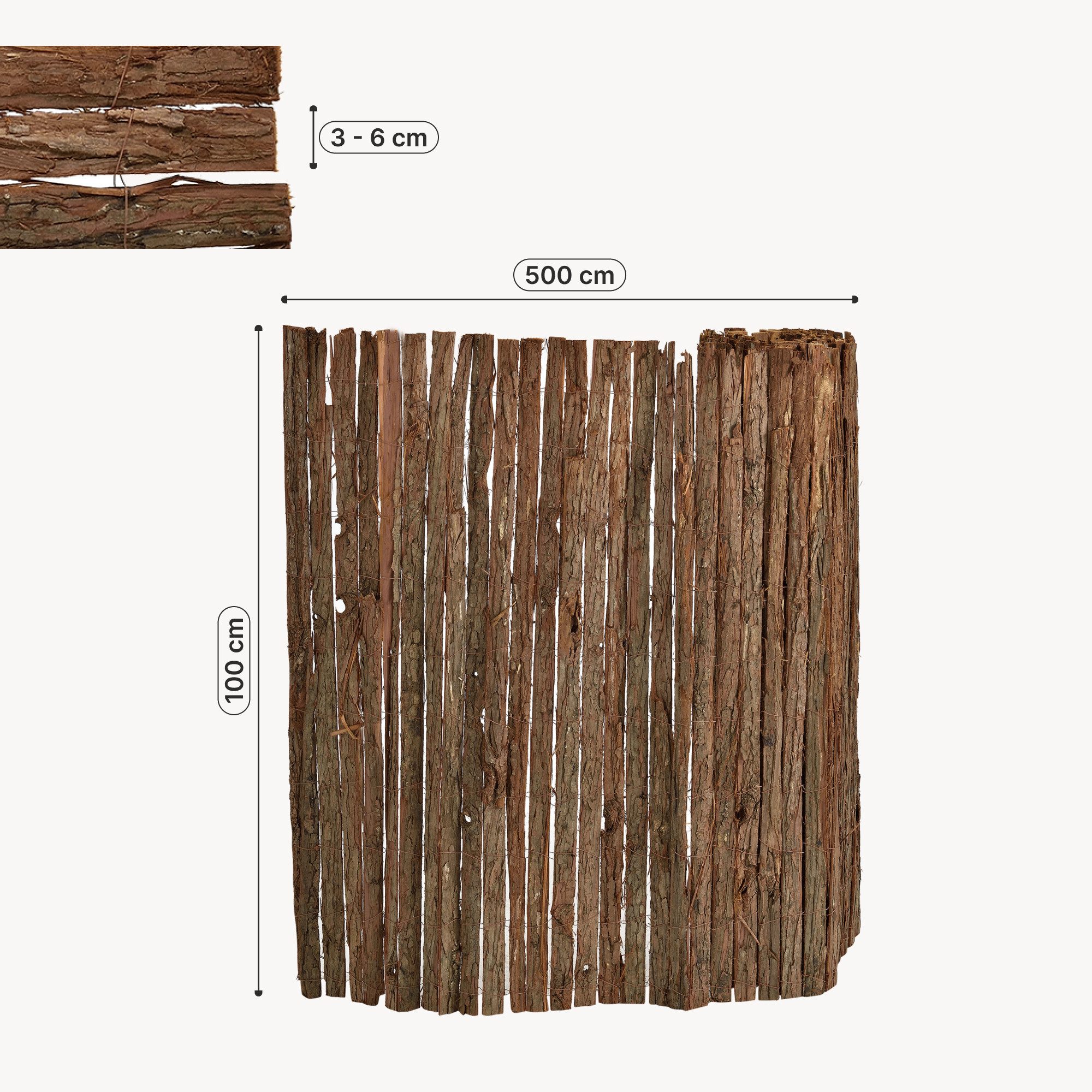 casa.pro Gartenzaun, »Zamora« Rindenmatte 100 x 500 cm