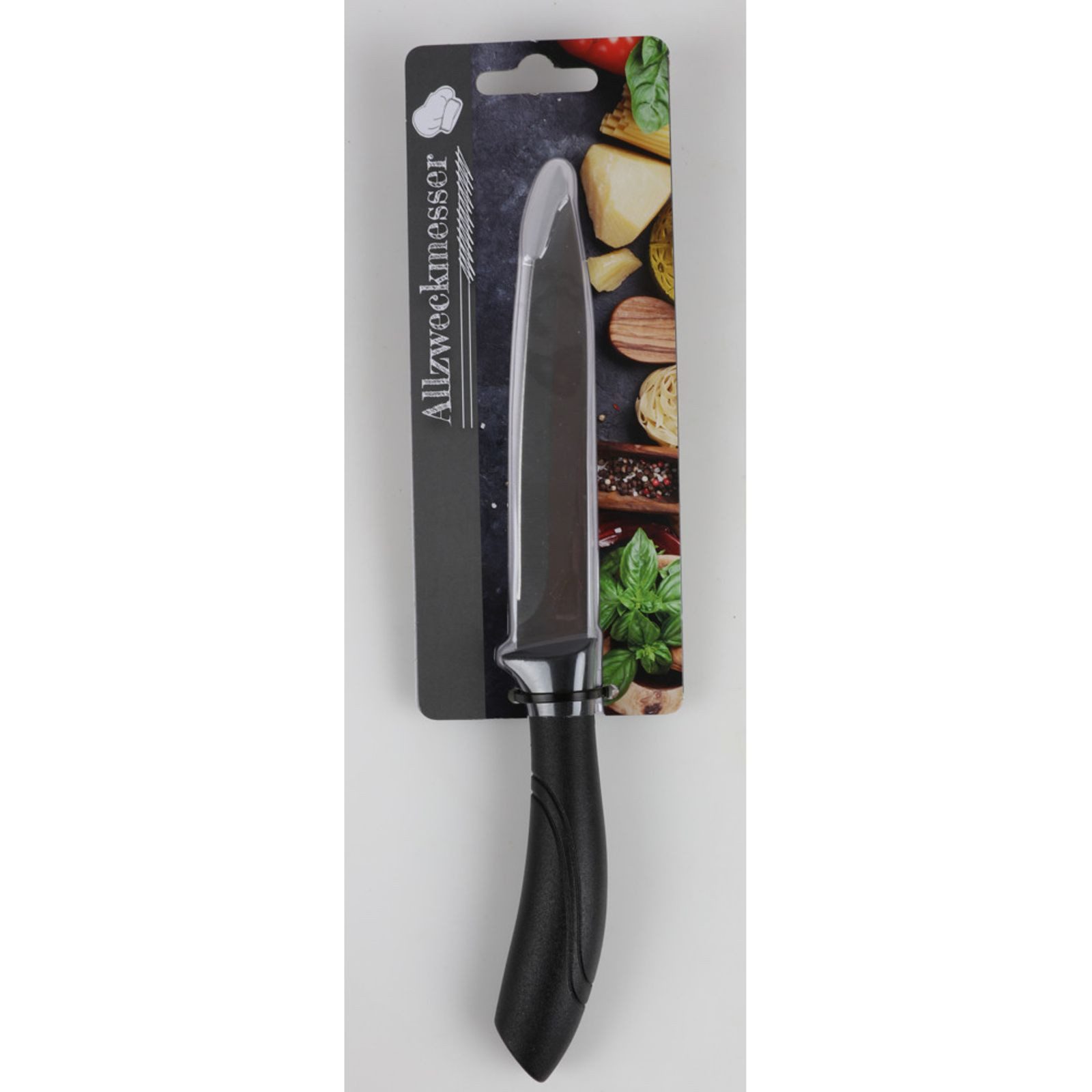 BURI Universalküchenmesser Allzweckmesser BASE 13 cm, Edelstahl Klinge, schwarzer PP Griff