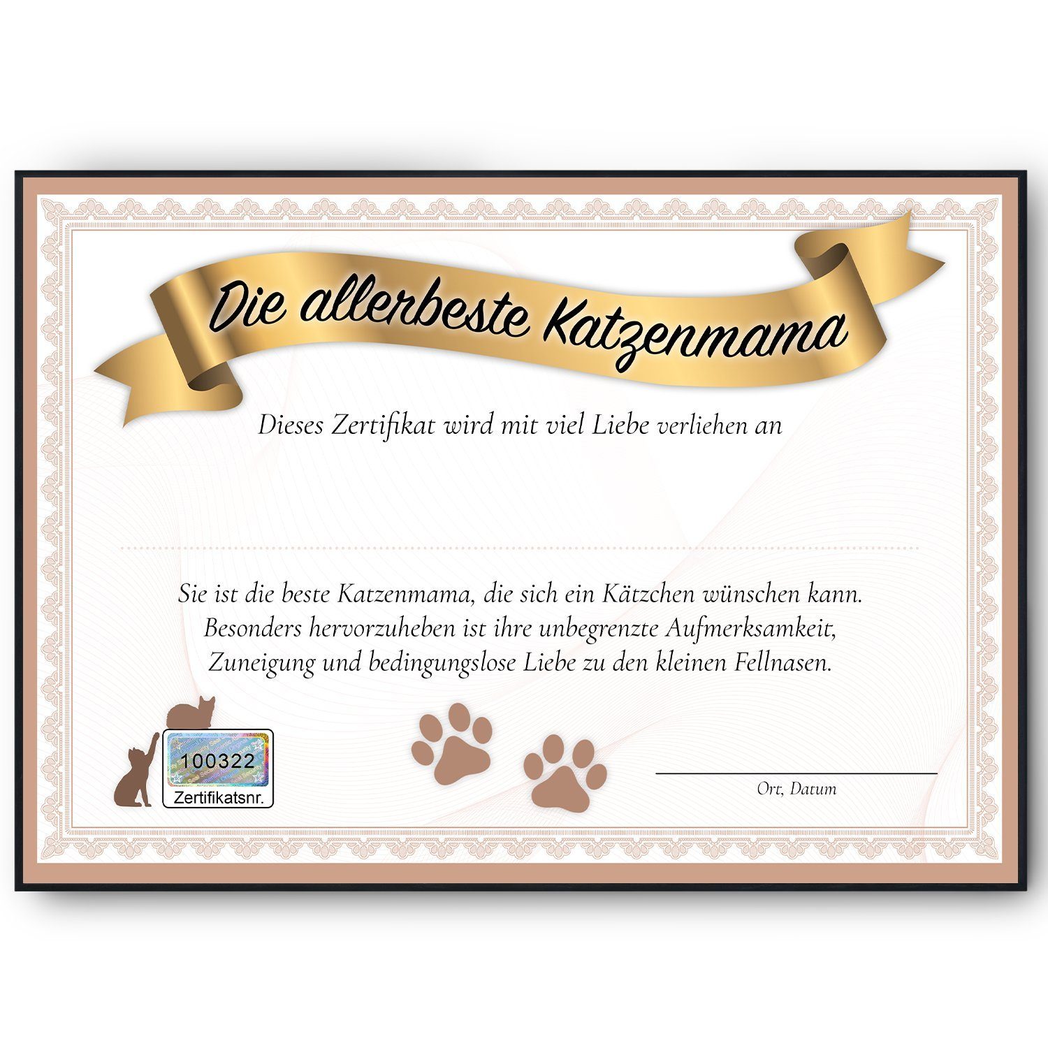 Tigerlino Poster Katzenmama Geschenk Katzenliebhaber Urkunde günstig online kaufen
