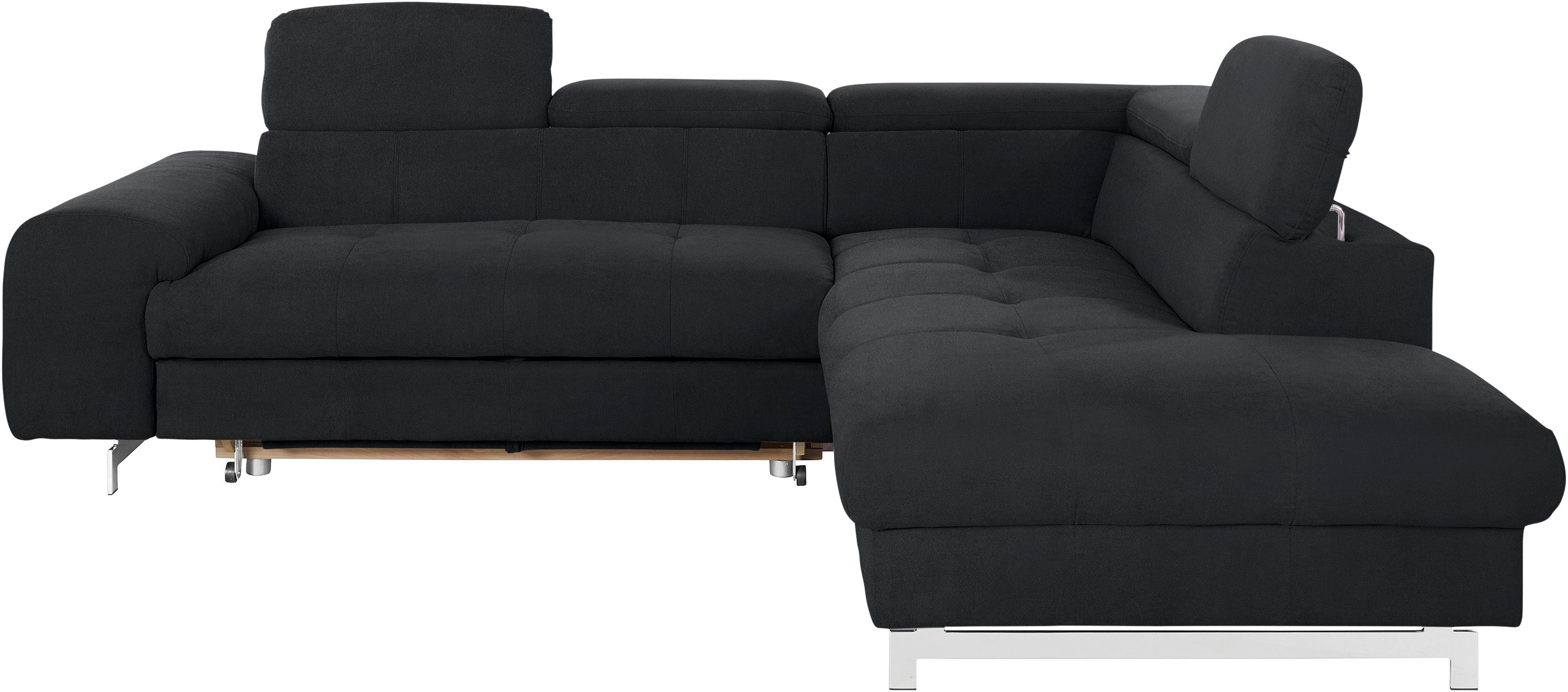 COTTA Ecksofa "Chef L-Form", mit Kopfteilverstellung, edle Metallkufen, wah günstig online kaufen