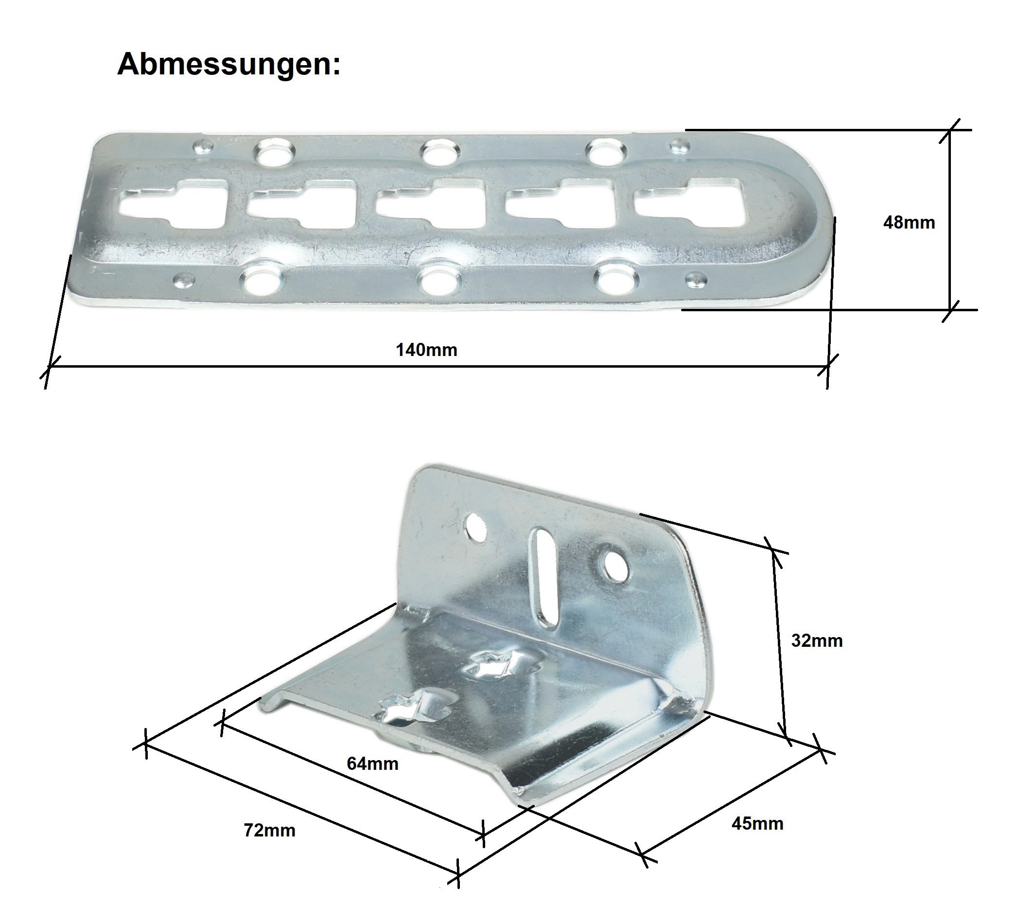 Prima-Online Möbelbeschlag Möbelverbinder höhenverstellbar, Bett-& Sofaverbinder verzinktem Stahl (1 St., 1er-Set oder 4er-Sparpack erhältlich), 4-stufig höhenverstellbar, 2 mm Materialstärke, verzinkter Stahl