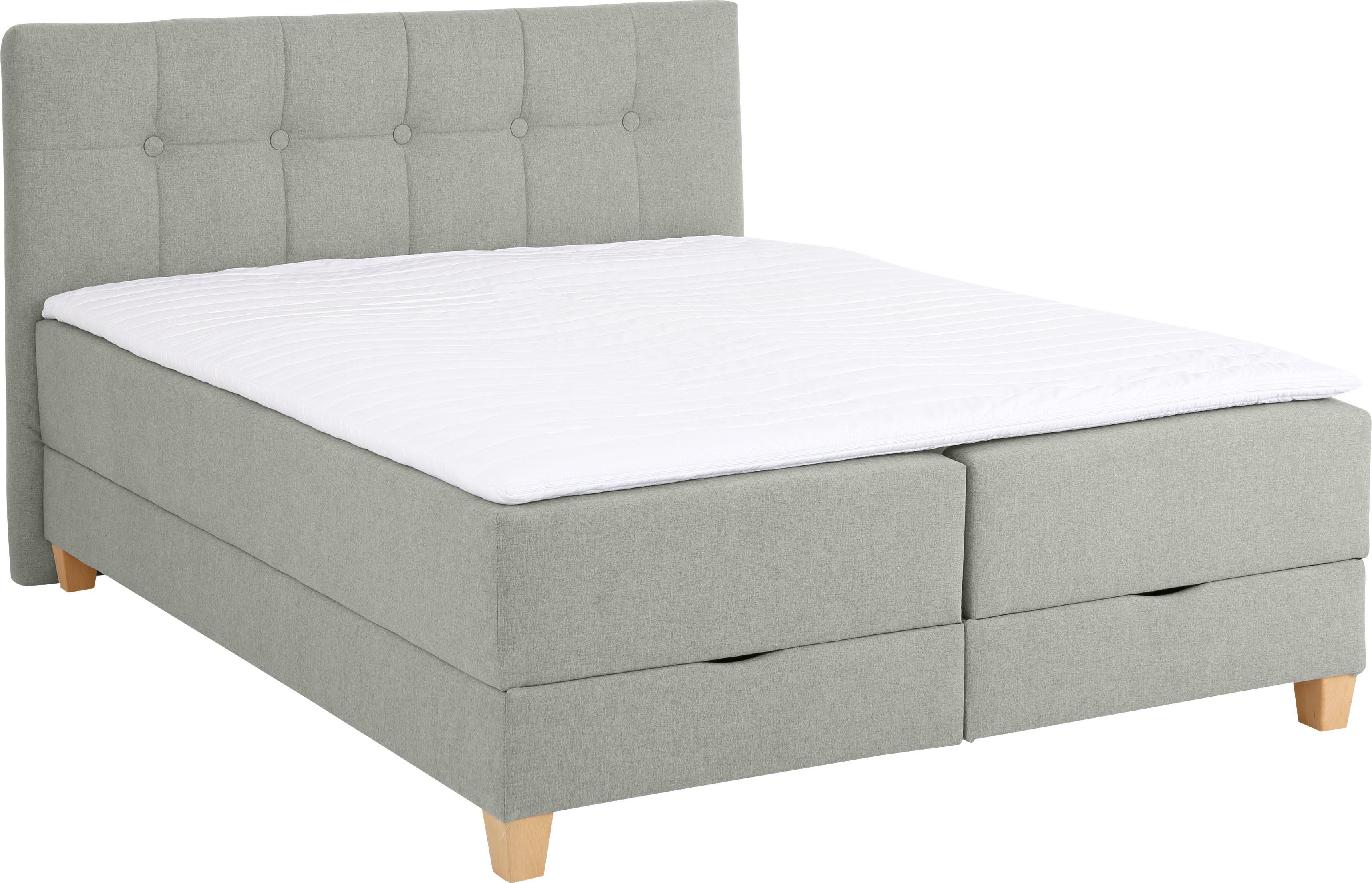 Home affaire Boxbett Lonrai, in H2,H3 & H4 und XXL - Überlänge 220cm wählbar, inkl. Topper