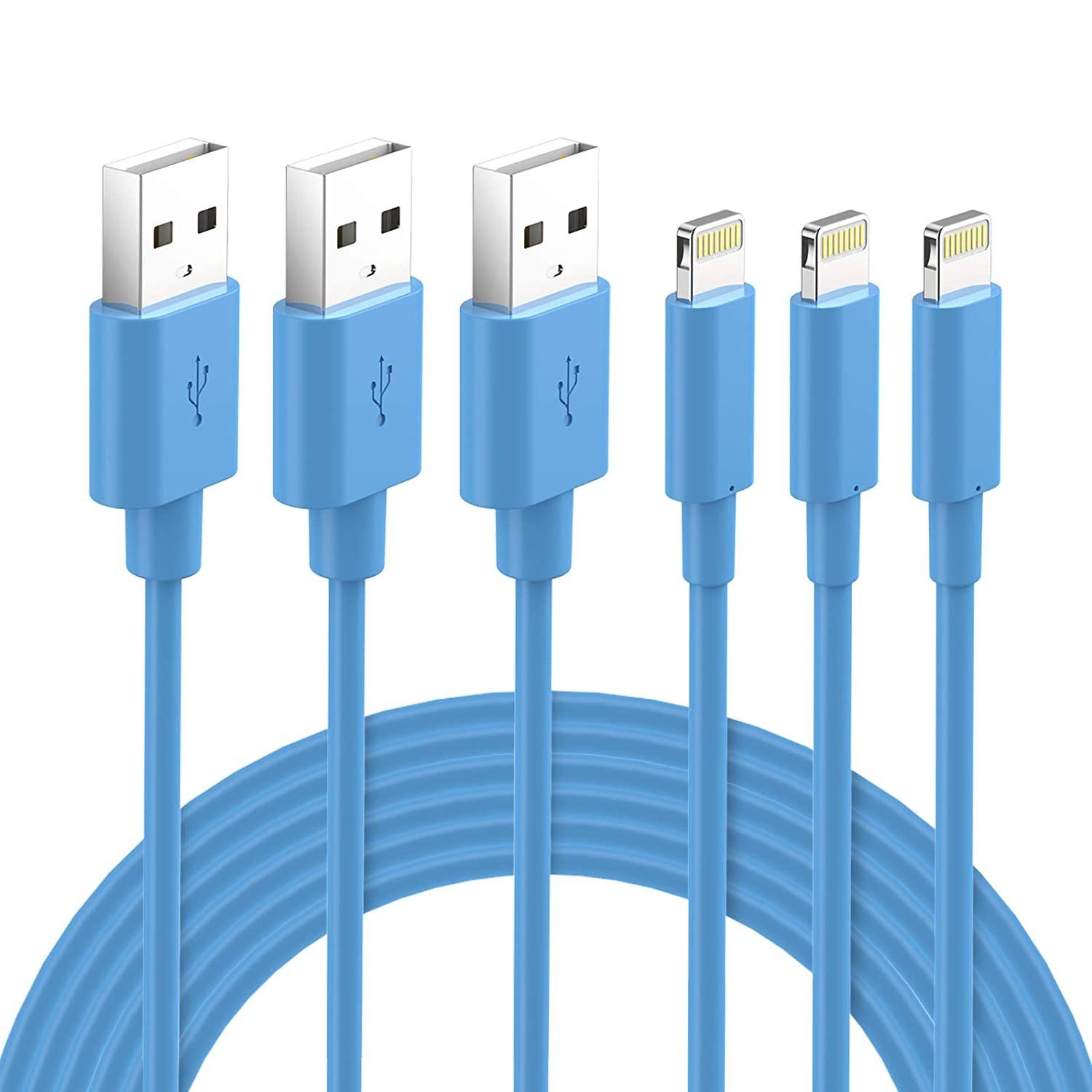 Elegear Ladekabel iPhone Kabel MFi Zertifiziert Schnellladekabel, USB-A Lightningkabel, (200 cm), 3Pack