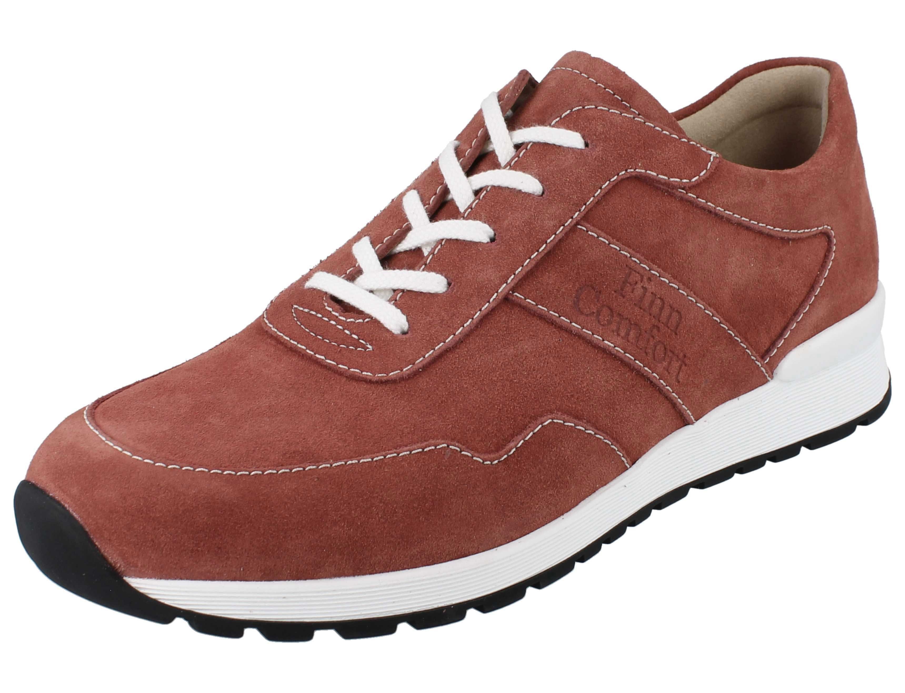 Finn Comfort FINN COMFORT Prezzo Herren Halbschuhe rostrot Veloursleder - Größe: Schnürschuh Wechselfußbett