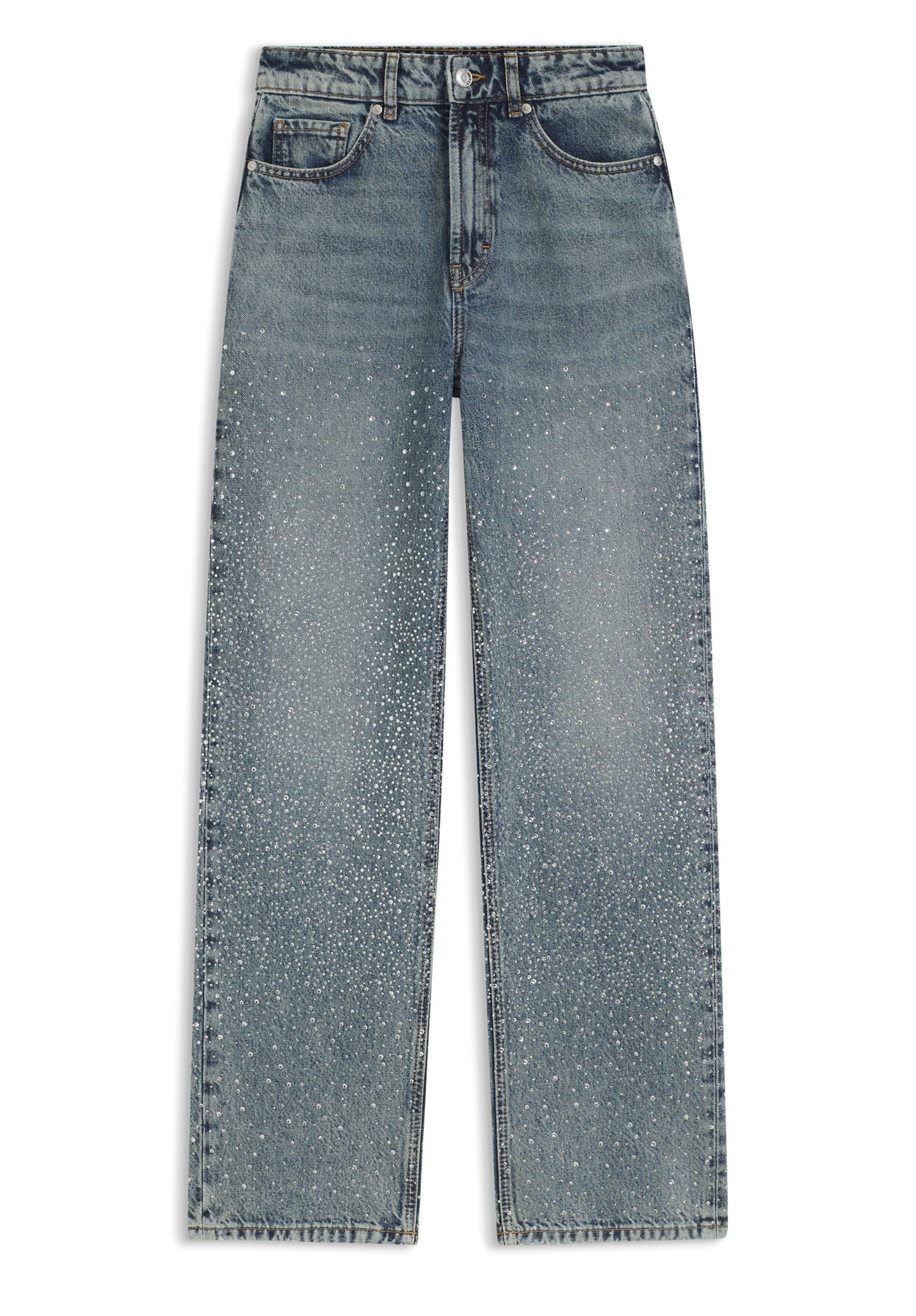 HUGO 5-Pocket-Jeans mit geradem Beinverlauf und Strass-Verzierungen (1-tlg) günstig online kaufen