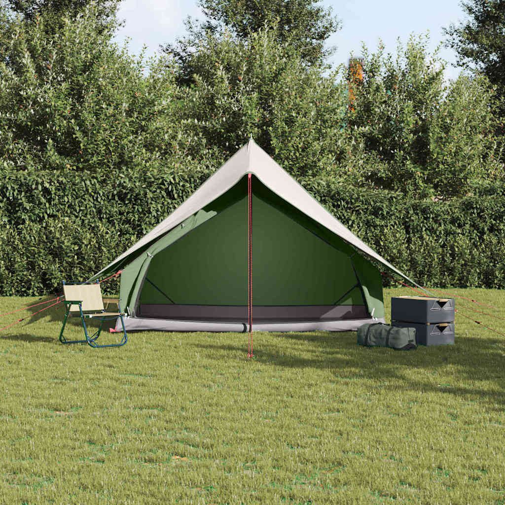 furnicato Faltzelt Familienzelt 256x256x185 cm Grün-Weiß, (1 tlg), Klappbares Campingzelt mit Luftentlüftung und inkludierten Tragetasche