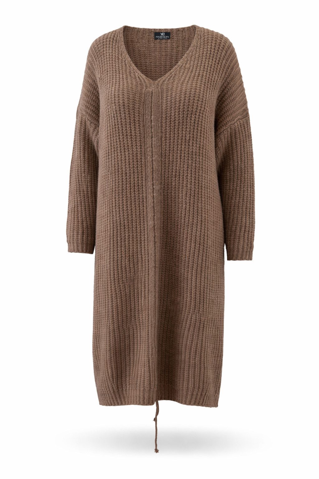 YC Fashion & Style Strickkleid Rippoptik mit V-Ausschnitt und Bindeband in günstig online kaufen