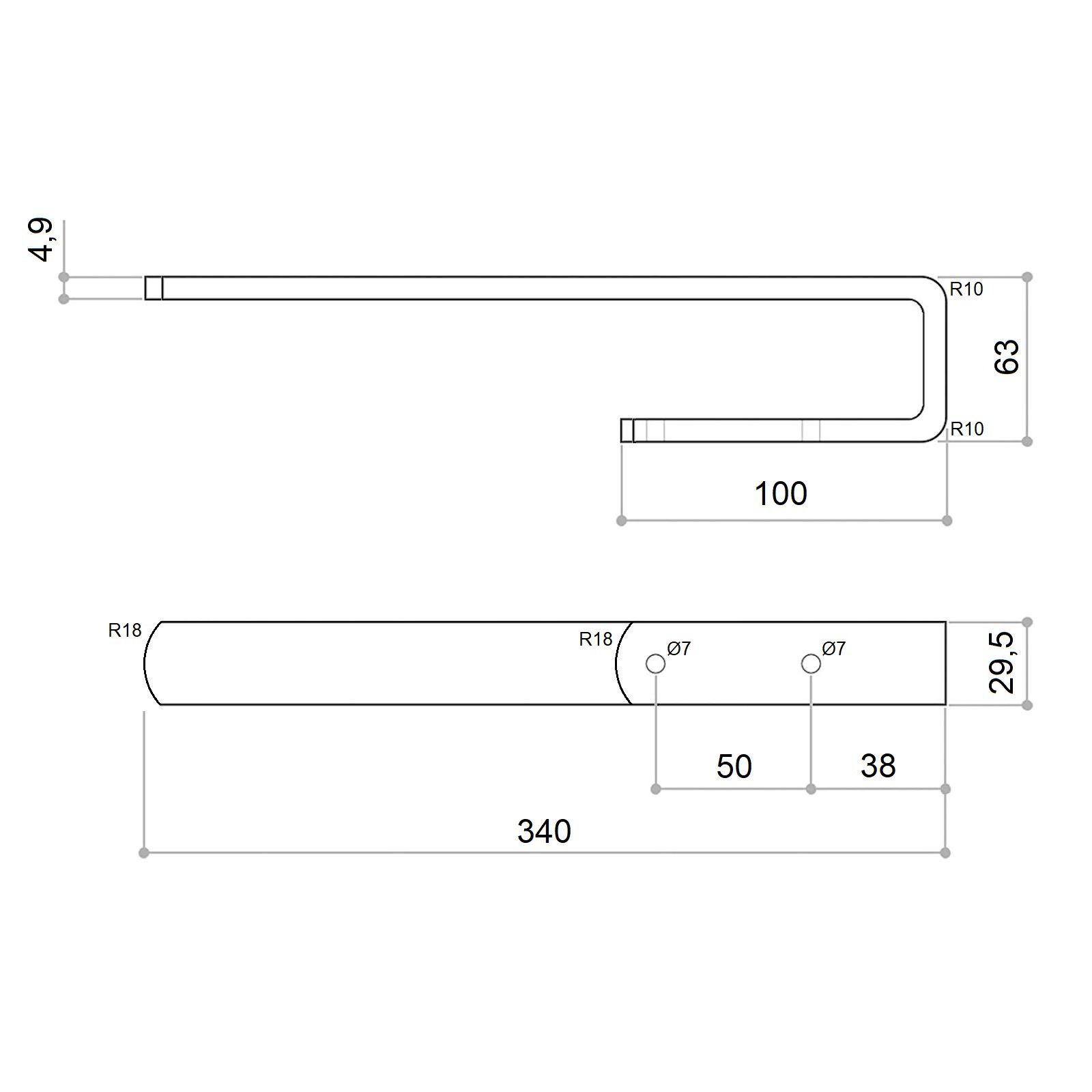 SO-TECH® Handtuchhalter PAN II Länge 340 mm echt Edelstahl für Schrankmontage
