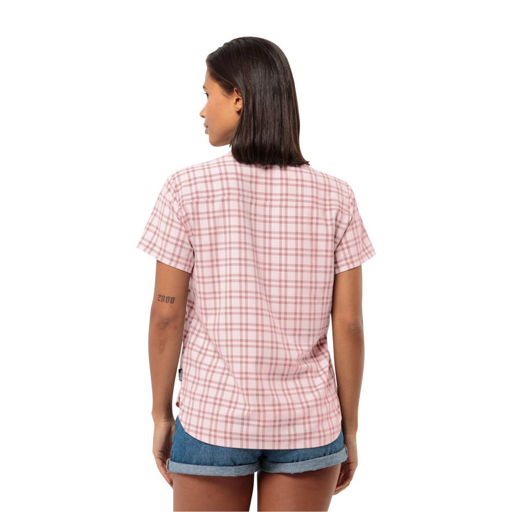 Jack Wolfskin Outdoorbluse Febla Shirt (feuchtigkeitsregulierend, atmungsaktiv) Kurzarm pink