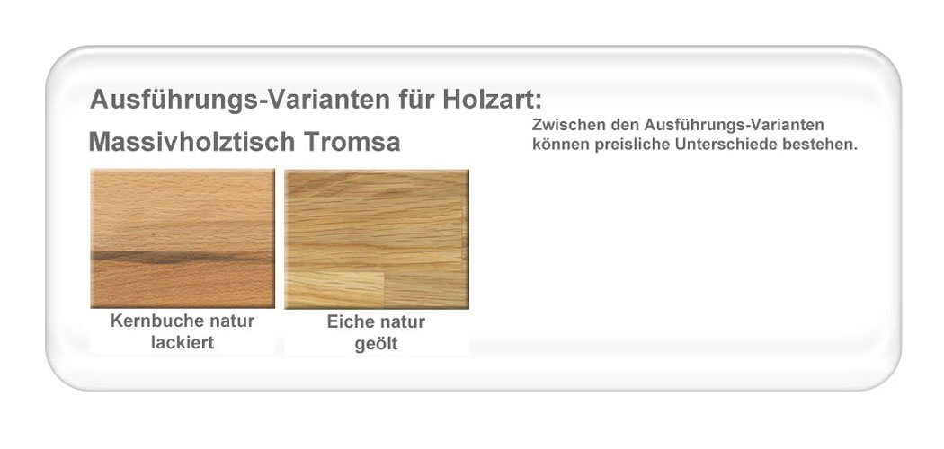 cm Thado (komplette Spar-Set, Eiche 160x90 1 eisblau Tischgruppe, 6x expendio Essgruppe Tromsa, Holztisch 7-tlg), Baltimore Sessel natur +