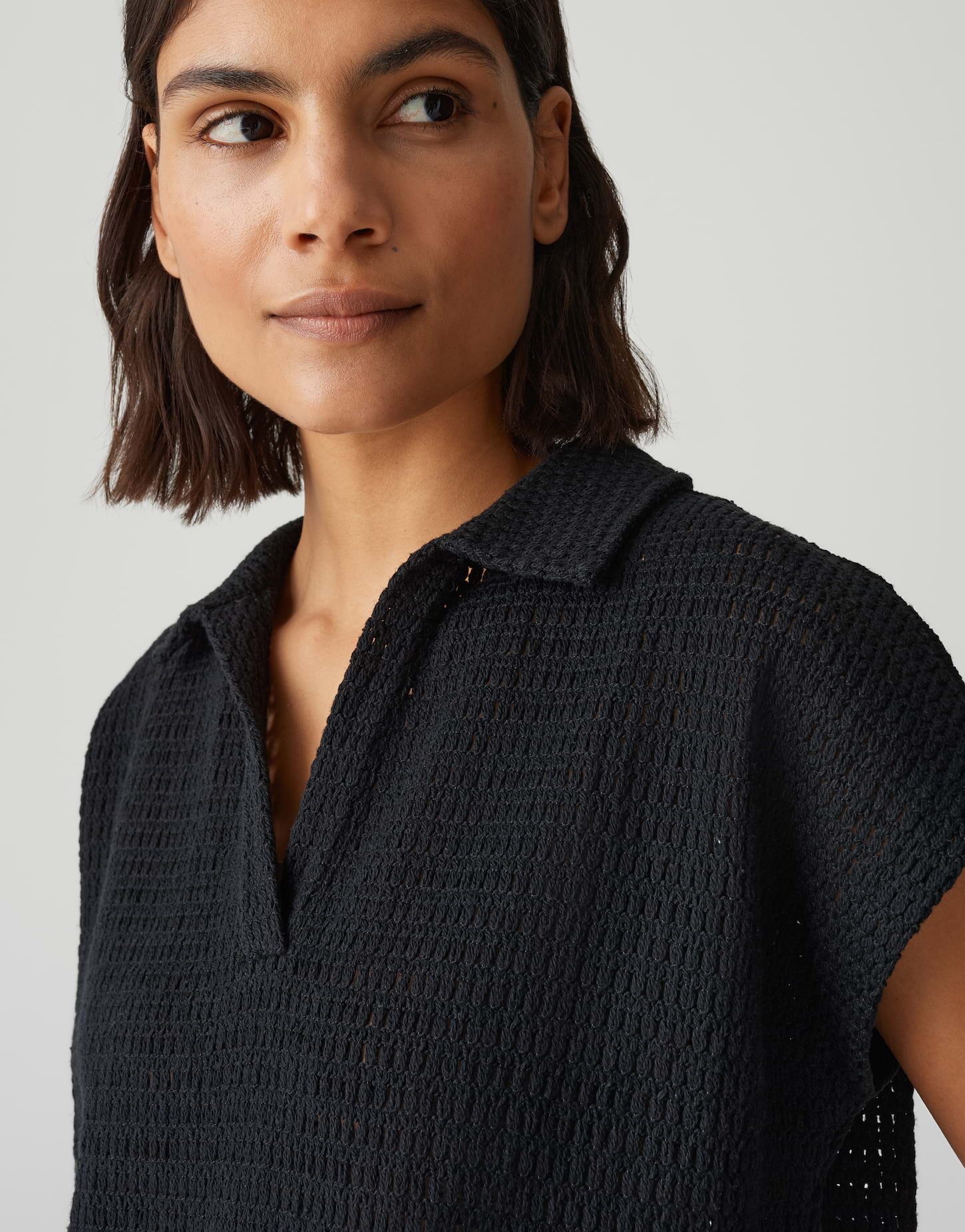 OPUS Poloshirt SOMONA Regular in Crochet Optik