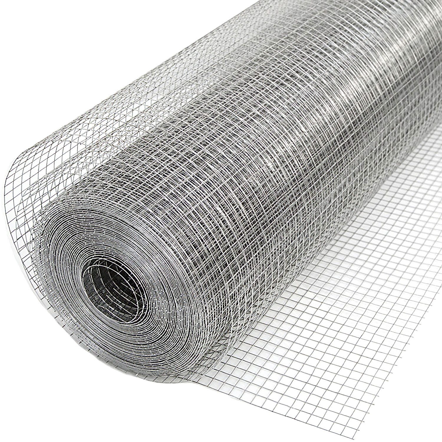 Niederberg Metall Maschendrahtzaun 25 x 1 m Feuerverzinkt - Volierendraht - Kaninchen, Vögel, Kleintiere, 0,8 mm Drahtgitter - 19 mm Hasendraht - Kaninchendraht - Käfigdraht
