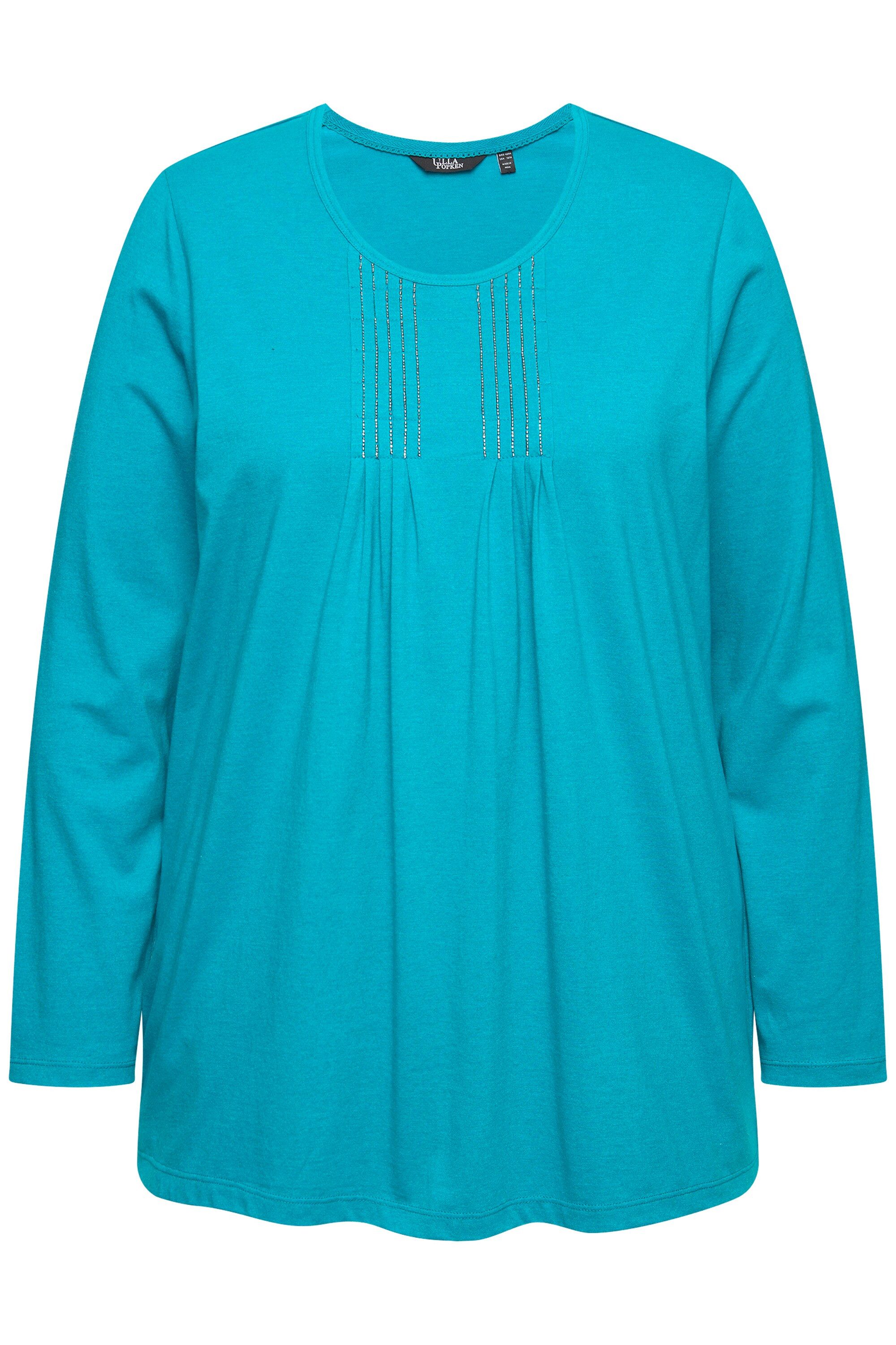 Ulla Popken T-Shirt Shirt Falten Perlen günstig online kaufen