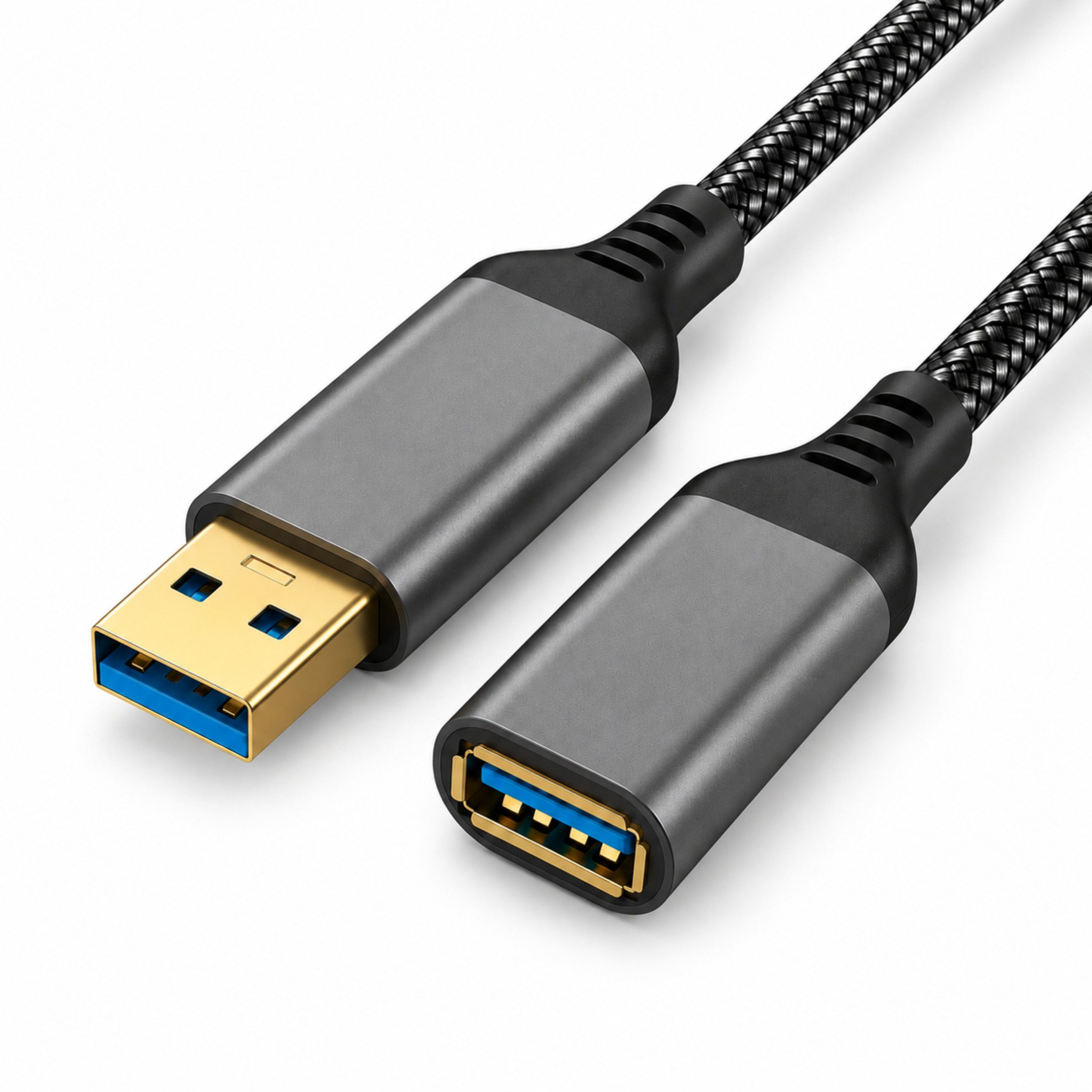PlugUp USB 3.0 Verlängerungskabel 5 Gbit/s – USB-A Stecker zu USB-A Buchse USB-Kabel, USB Typ A, USB Typ A (200 cm), Bis zu 10 Gbit/s Datenübertragung – Plug & Play – für USB-A Geräte