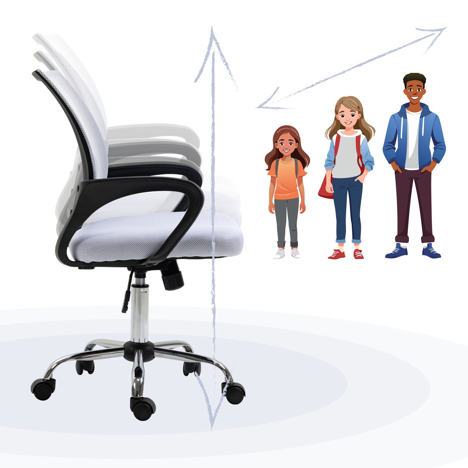 SVITA Schreibtischstuhl CYDNEY (Einzeln), Stufenlos höhenverstellbar, 360° günstig online kaufen