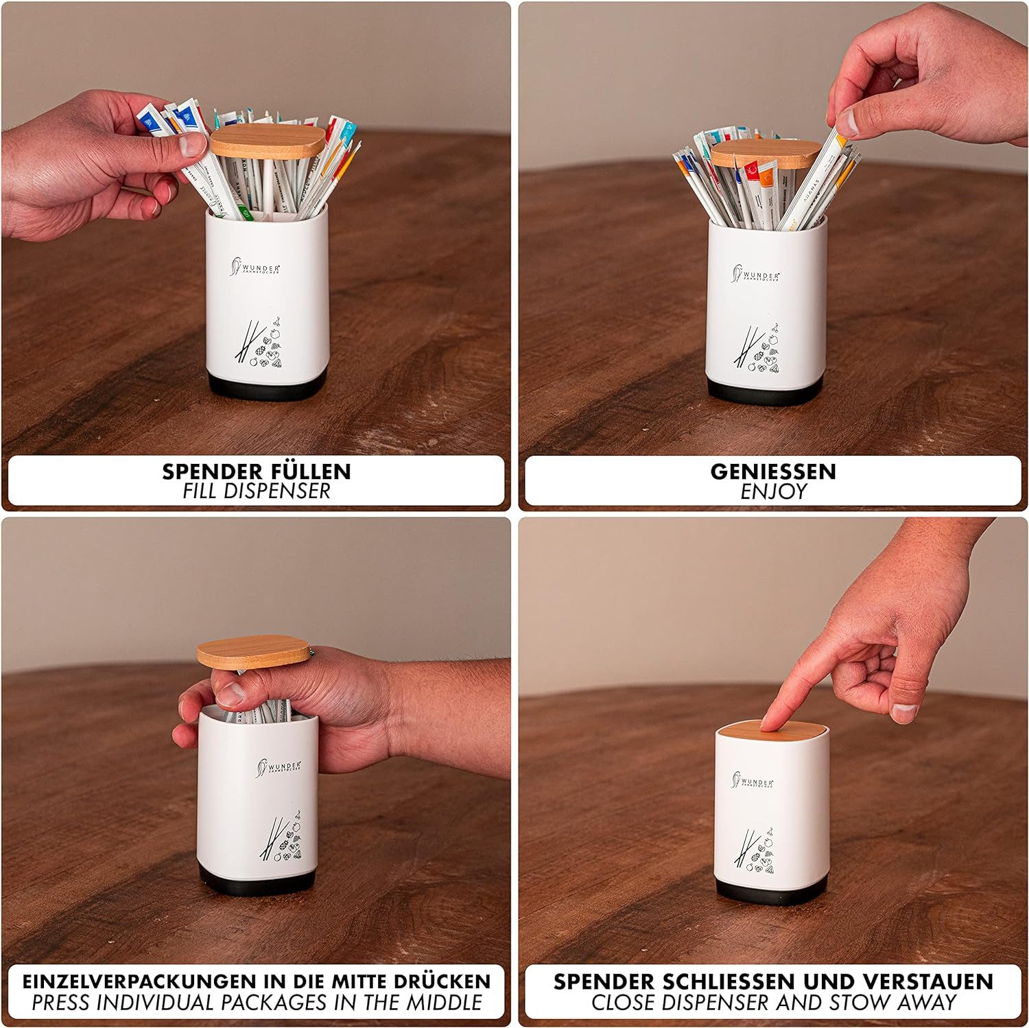 Wunder Zahnstocher Mundpflegecenter Wunder Zahnstocher - 1x Zahnstocherspender + 100x Ananas EV