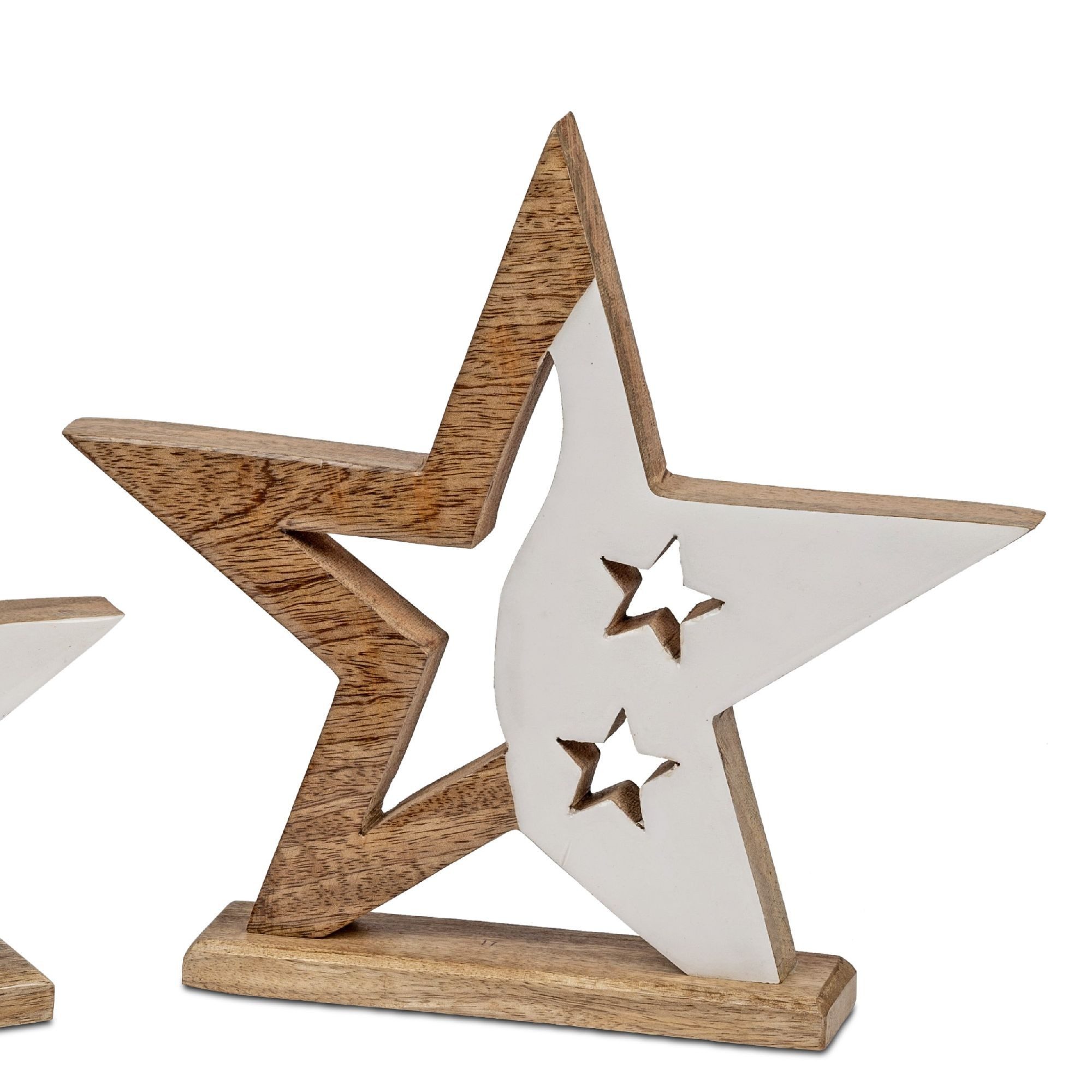 formano Dekofigur Alu Mangoholz, Farbe: Natur, Motiv: Stern