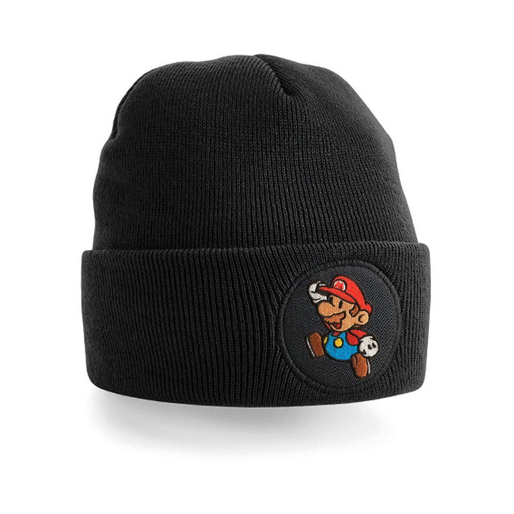 Blondie & Brownie Beanie Unisex Erwachsenen Mütze Mario Stick Patch Konsole Super Retro