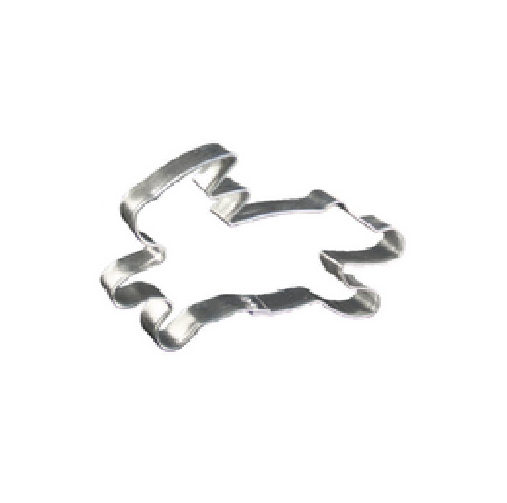 Ausstechform Keksausstecher - Hase springend - 12x1,7 cm - aus Weißblech