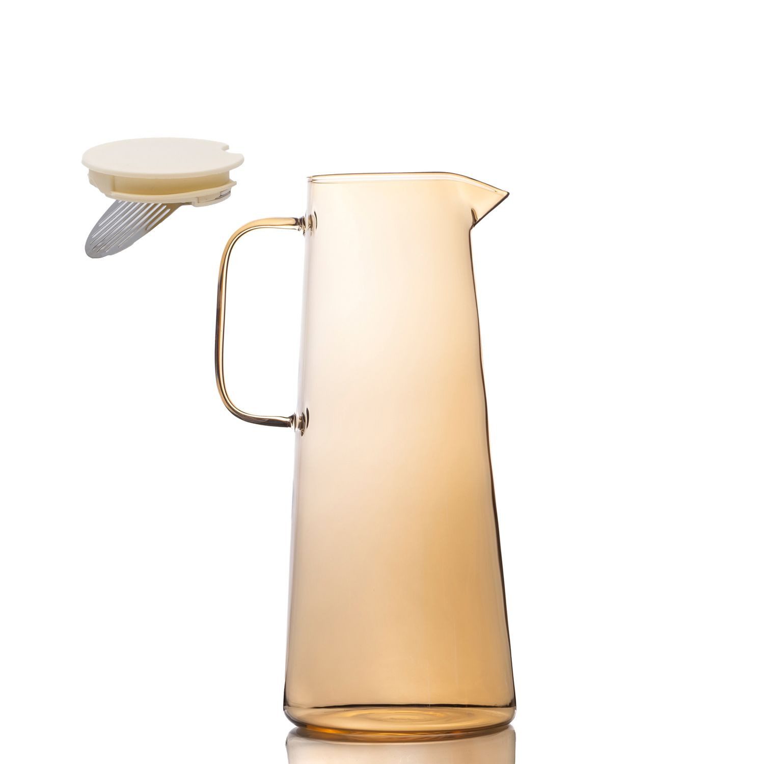 Intirilife Karaffe, (1-tlg), Karaffe Kanne Krug aus Glas 1.4 L