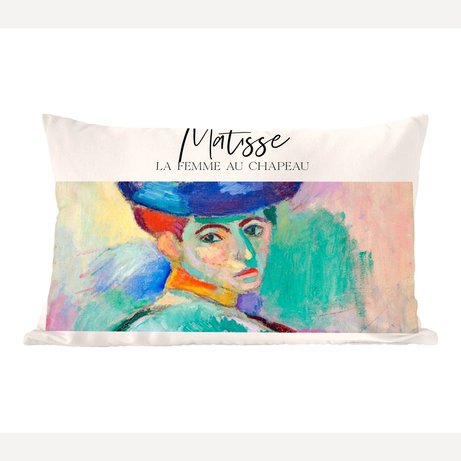 MuchoWow Dekokissen Gemälde - Matisse - La femme au chapeau, Wohzimmer Dekoration, Zierkissen, Dekokissen mit Füllung, Schlafzimmer
