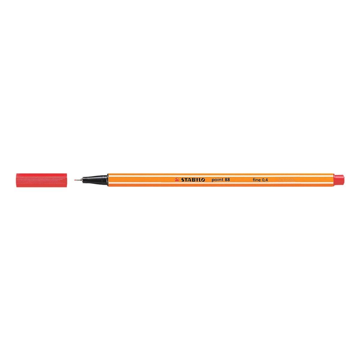 STABILO Fineliner point 88®, (1-tlg), mit wasserbasierter Tinte ohne Metallanteile rot