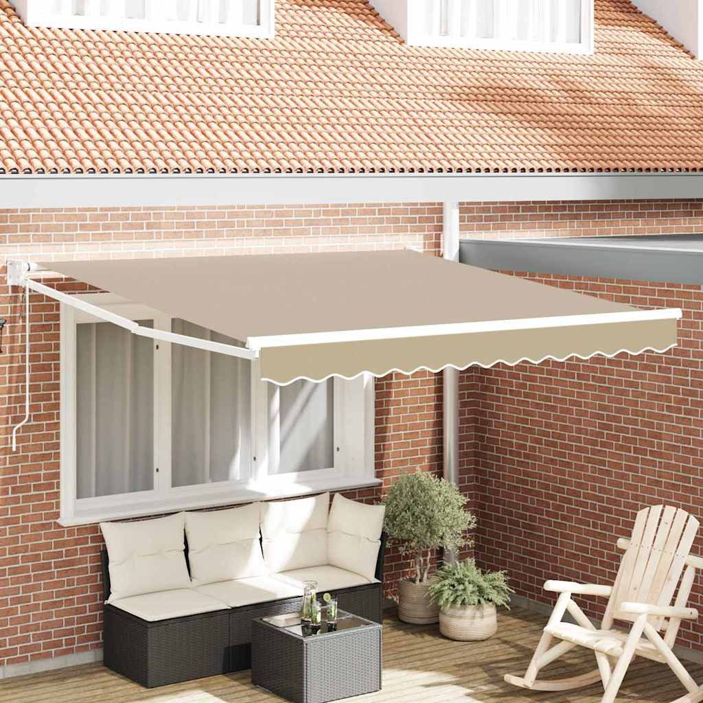 vidaXL Markise Ausziehbare Markise Beige 350 x 250 cm Polyester und Metall (1-St)