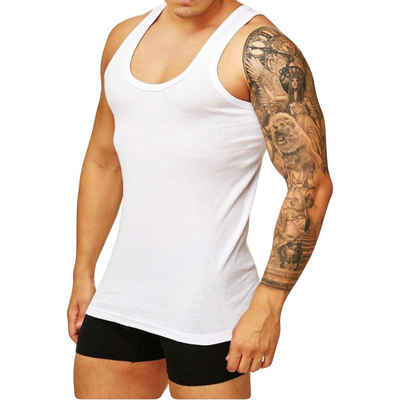 TEXEMP Unterhemd 4er Pack Herren Unterhemd Achselhemd 100% Baumwolle Tank Top Feinripp (Spar-Pack, 4er-Pack) Hautfreundlich