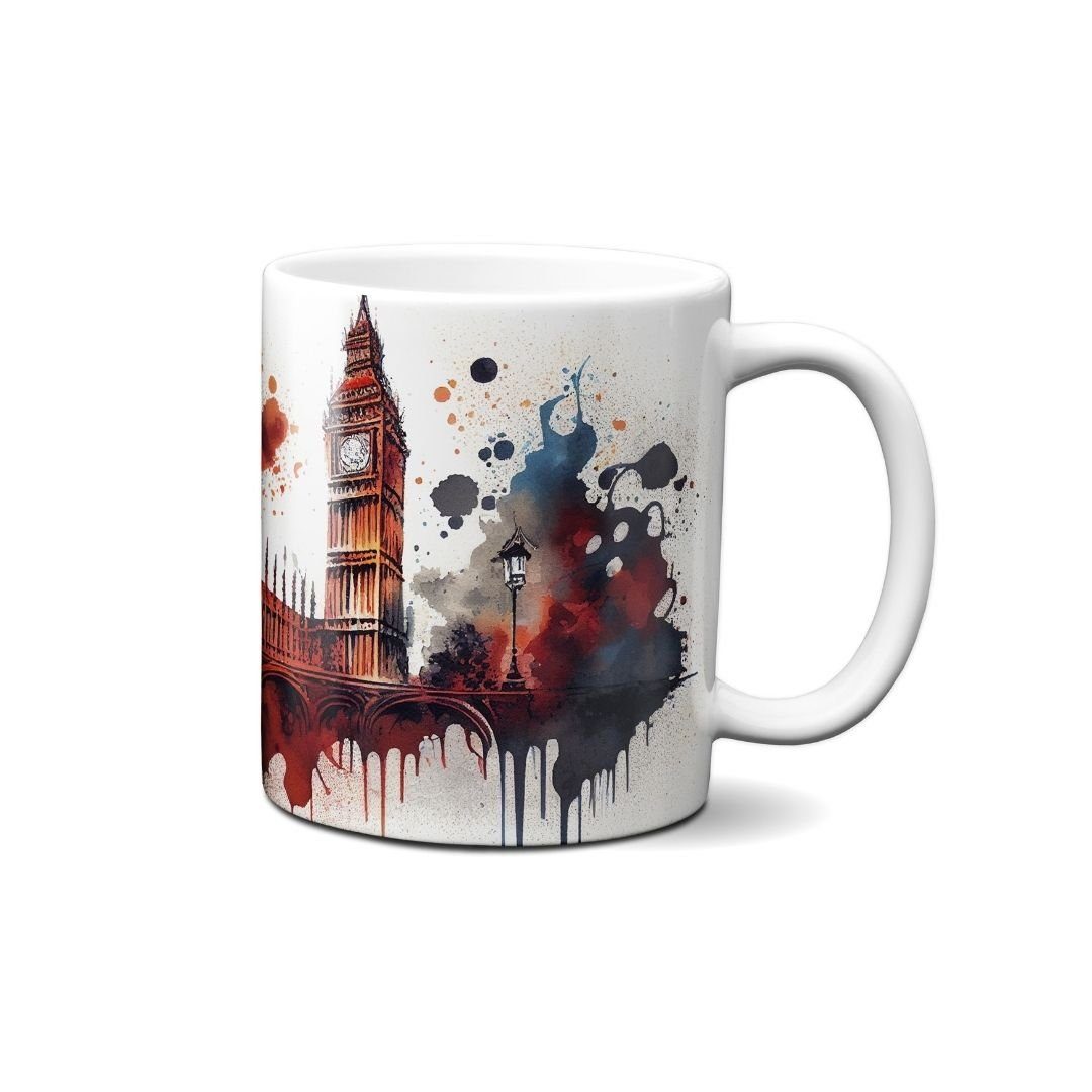 Hustling Sharks Tasse Hustling Sharks® Tasse mit Stadtmotiv - London- Geschenk, 330 ml