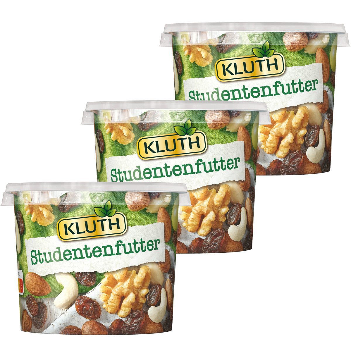 KLUTH Knabberei, Kluth Studentenfutter Premium Snack Quelle für Vitamin E 300g 3er Pack