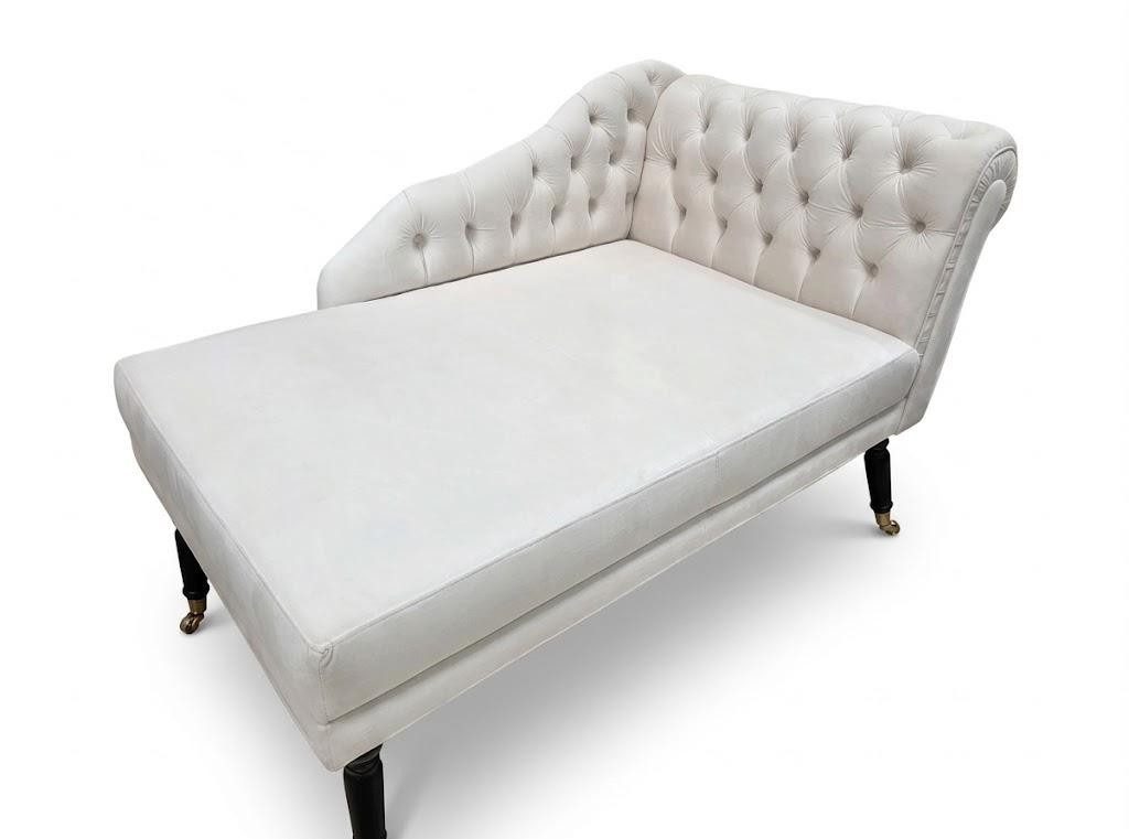 Xlmoebel Chaiselongue Stilvolle Chaiselongue Weiss Modern Recamiere Liegesofa Loungesessel, 1 Teile, Knopfheftung