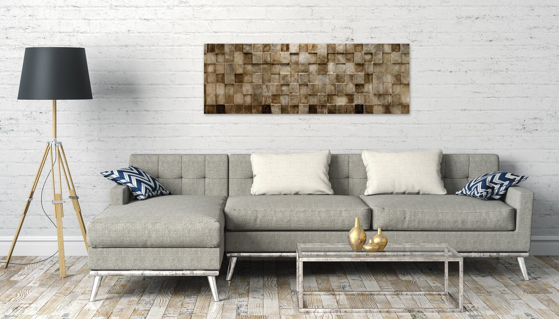 KUNSTLOFT Holzbild The cm, Holz aus Matrix handgefertiges 150x50 Wandbild