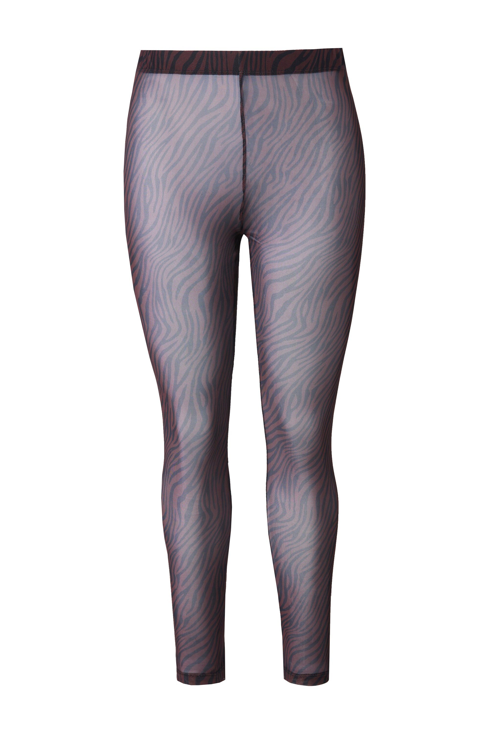 Ulla Popken Feinstrumpfhose Strumpf-Leggings Mesh Animal-Muster