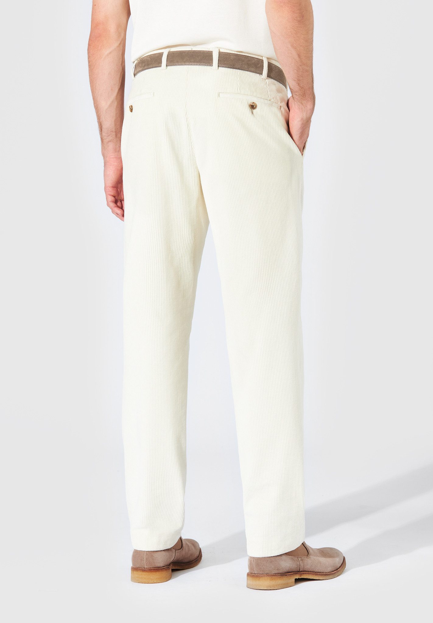 Hiltl Cordhose Parma I Cordhose Herren Regular Fit Genua Cord, gebrochenes weiss, 52 Premium Cordhose, Business Casual Hose für Alltag, Büro und Freizeit
