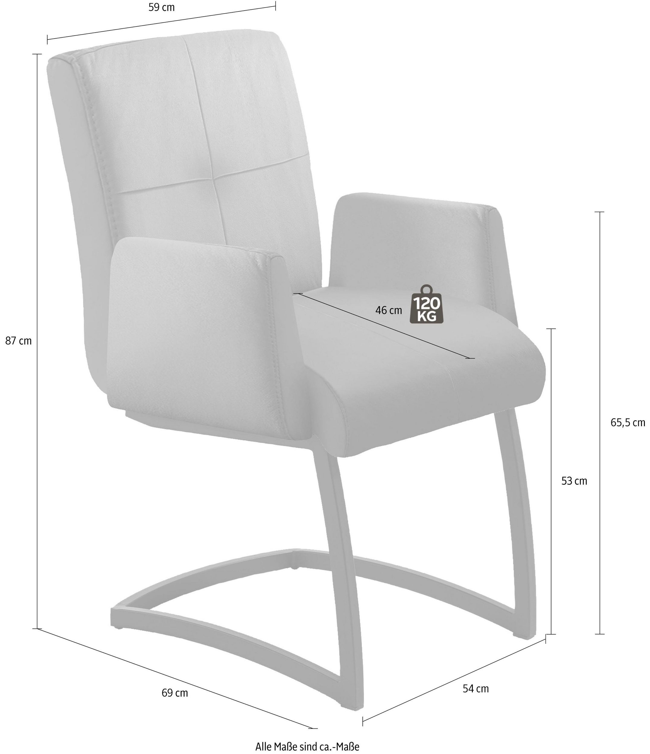 SOFA FASHION Freischwinger von EXXPO - Maße