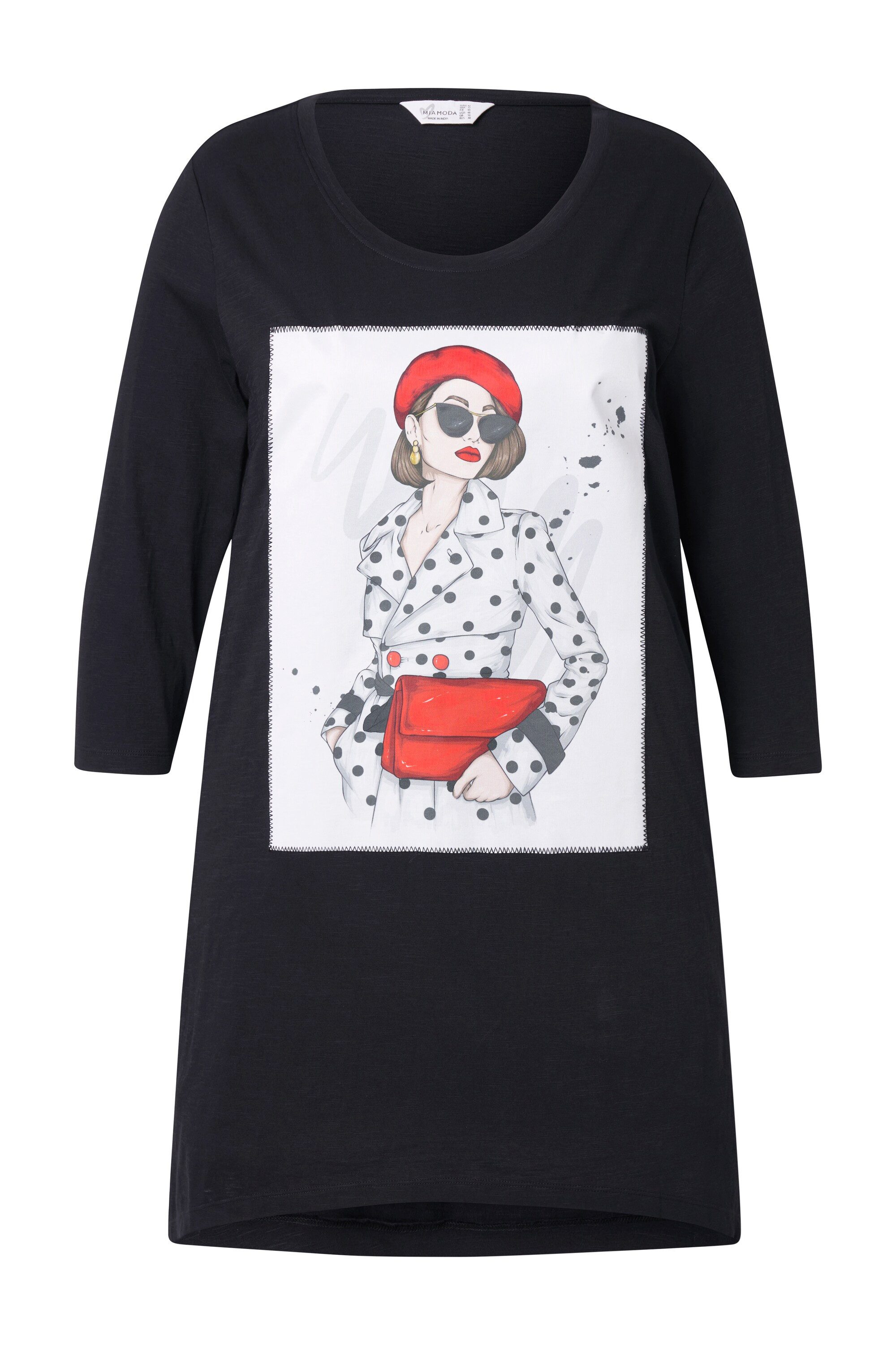MIAMODA T-Shirt T-Shirt A-Linie Model-Motiv Zipfelsaum günstig online kaufen