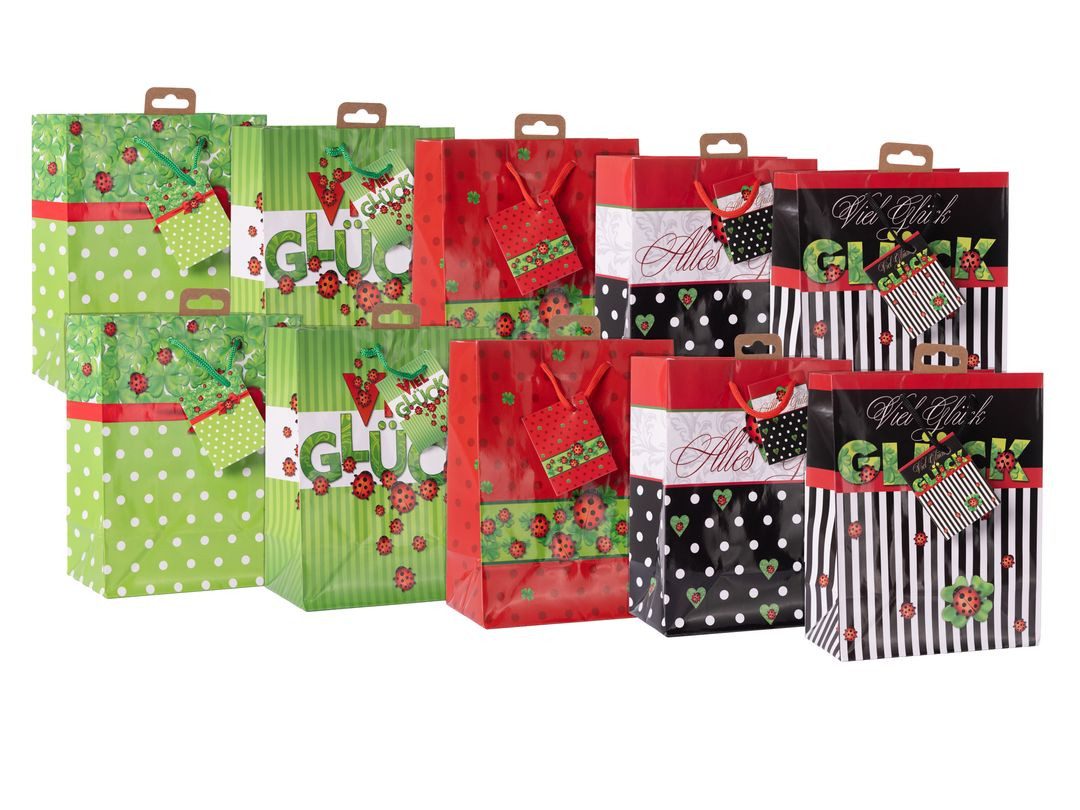 laro Geschenkbox Premium Geschenktüten Medium Geschenktaschen Marienkäfer 10-100 Stk (40 St)