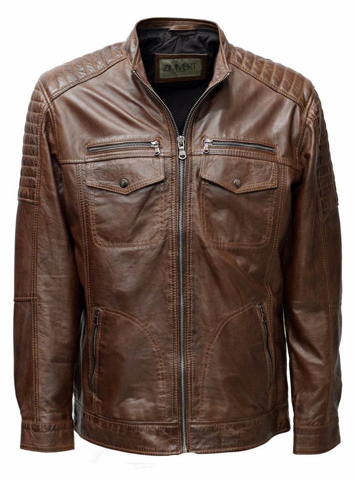 Zimmert Leather Lederjacke Ray washed, Lammnappa Leder