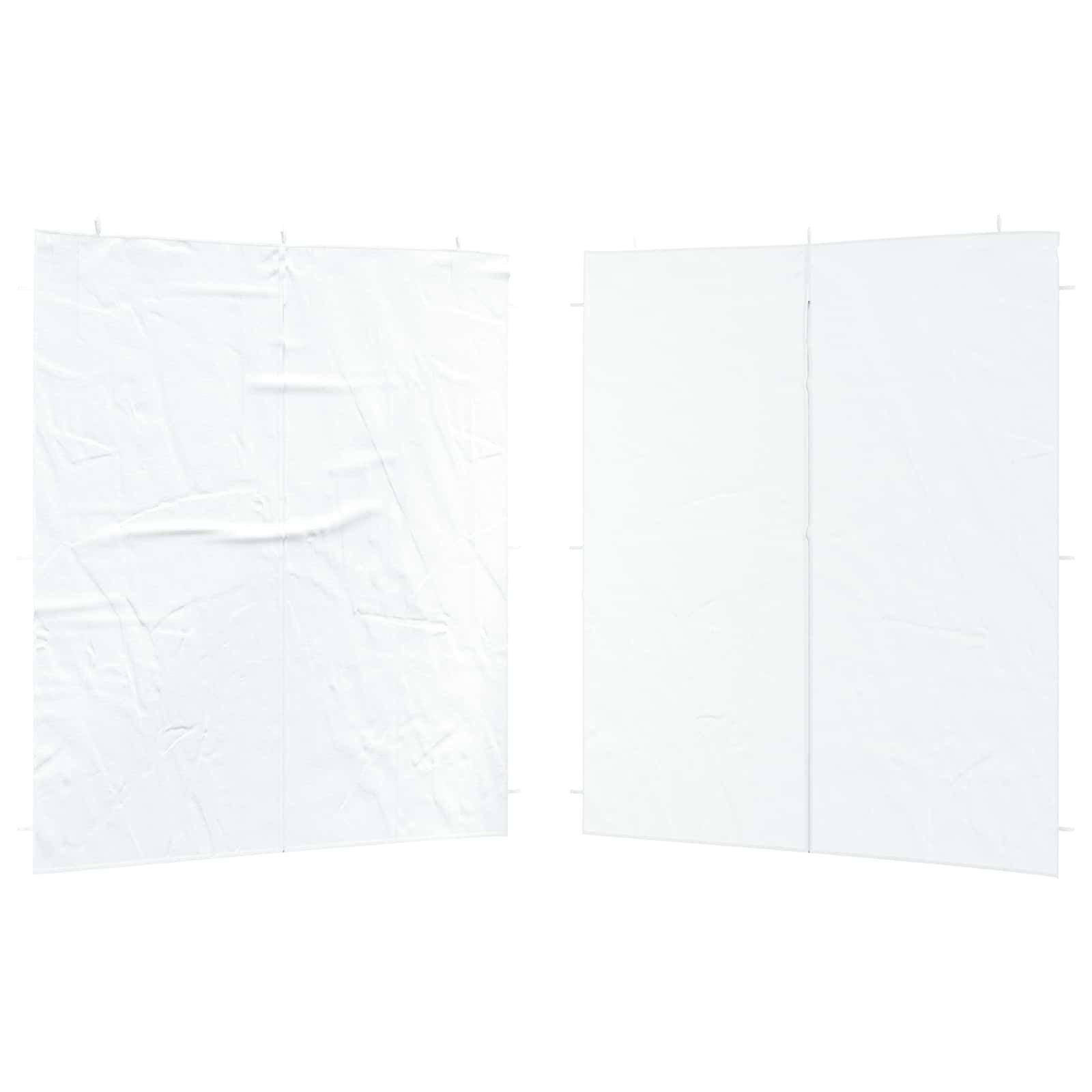 vidaXL Partyzelt Party Zelt Seitenteil 2 pcs Weiß 200 x 195 cm PE und Stahl