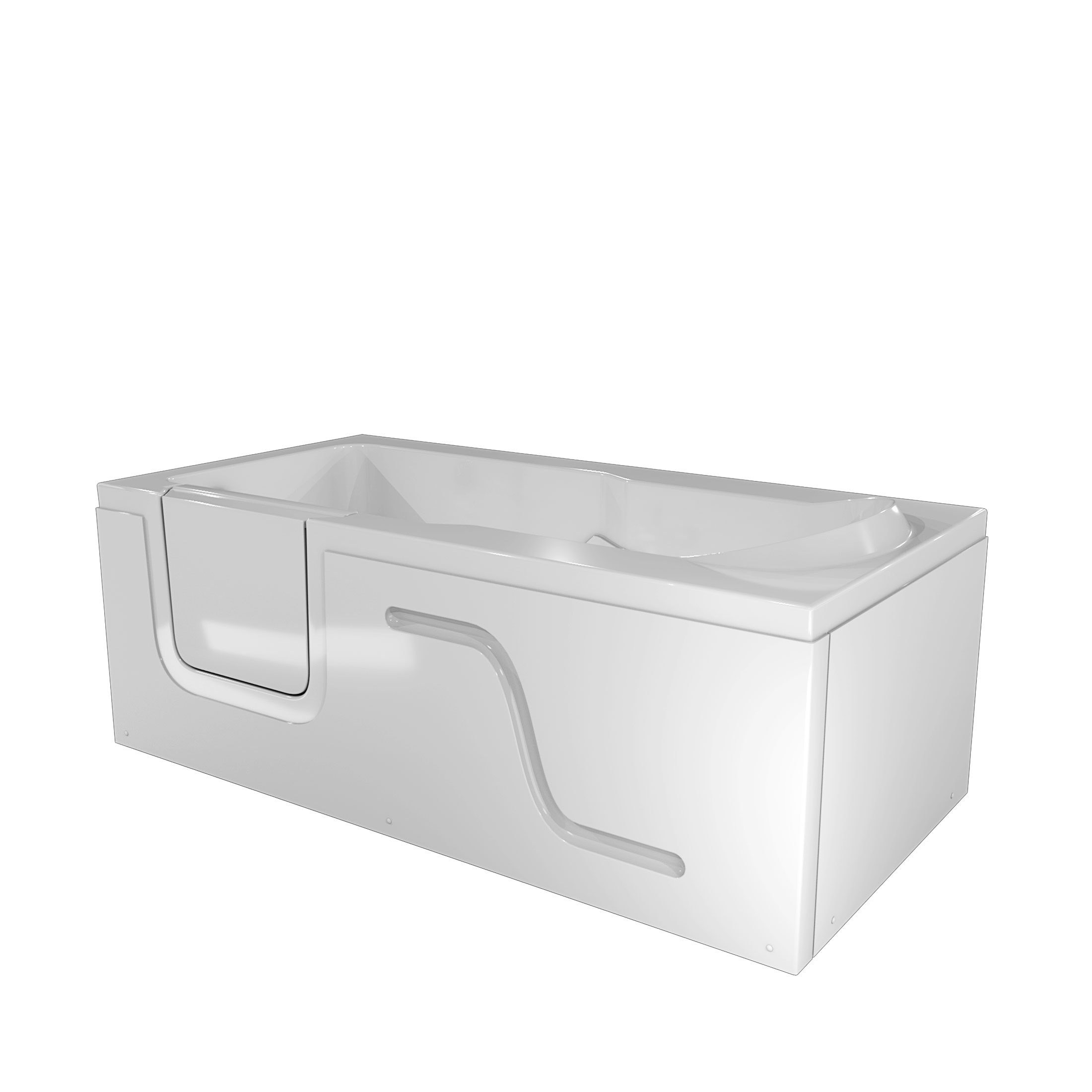 AcquaVapore Badewanne Seniorenwanne mit Tür S17-R-ALL 75x150cm, (1-tlg), mit Ablaufgarnitur