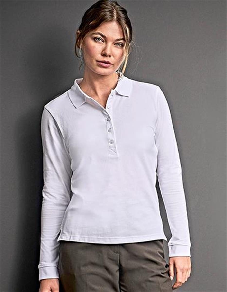 Tee Jays Langarm-Poloshirt Ladies Stretch Long Sleeve Poloshirt – Bild 2 von 5