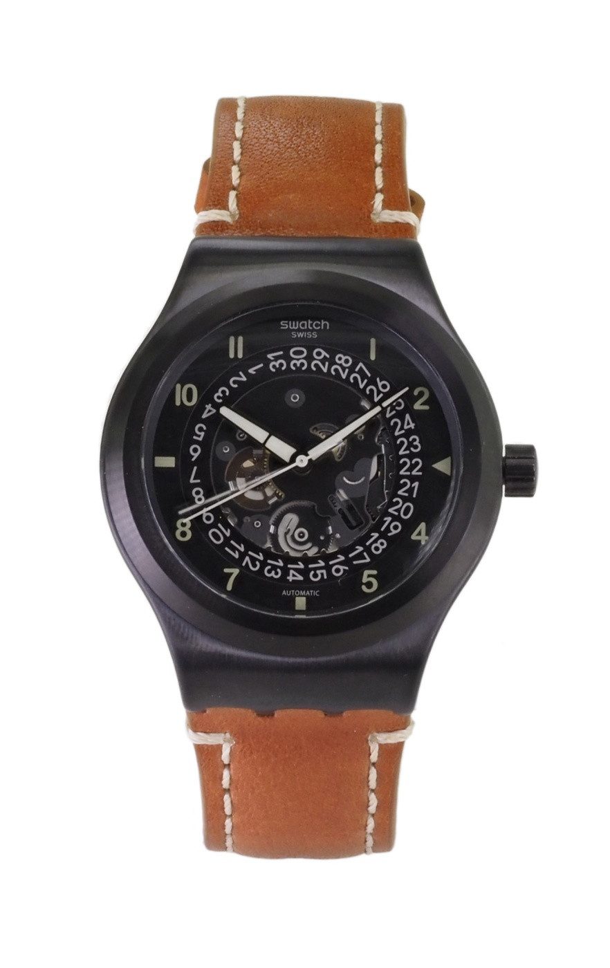 Swatch Automatikuhr Swatch Herren Automatik Uhr YIB402 SISTEM THOUGHT X14, (nachtleuchtend)