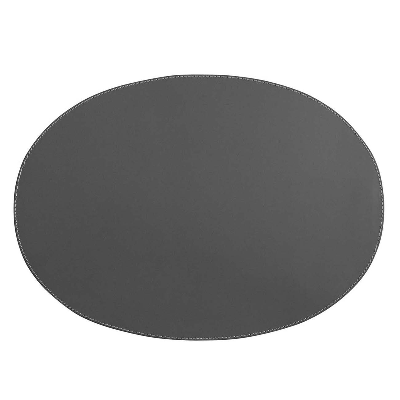 Platzset, adorist, (1-St), Leder Tischset, Lederunterlage KANON oval,  grau/grey