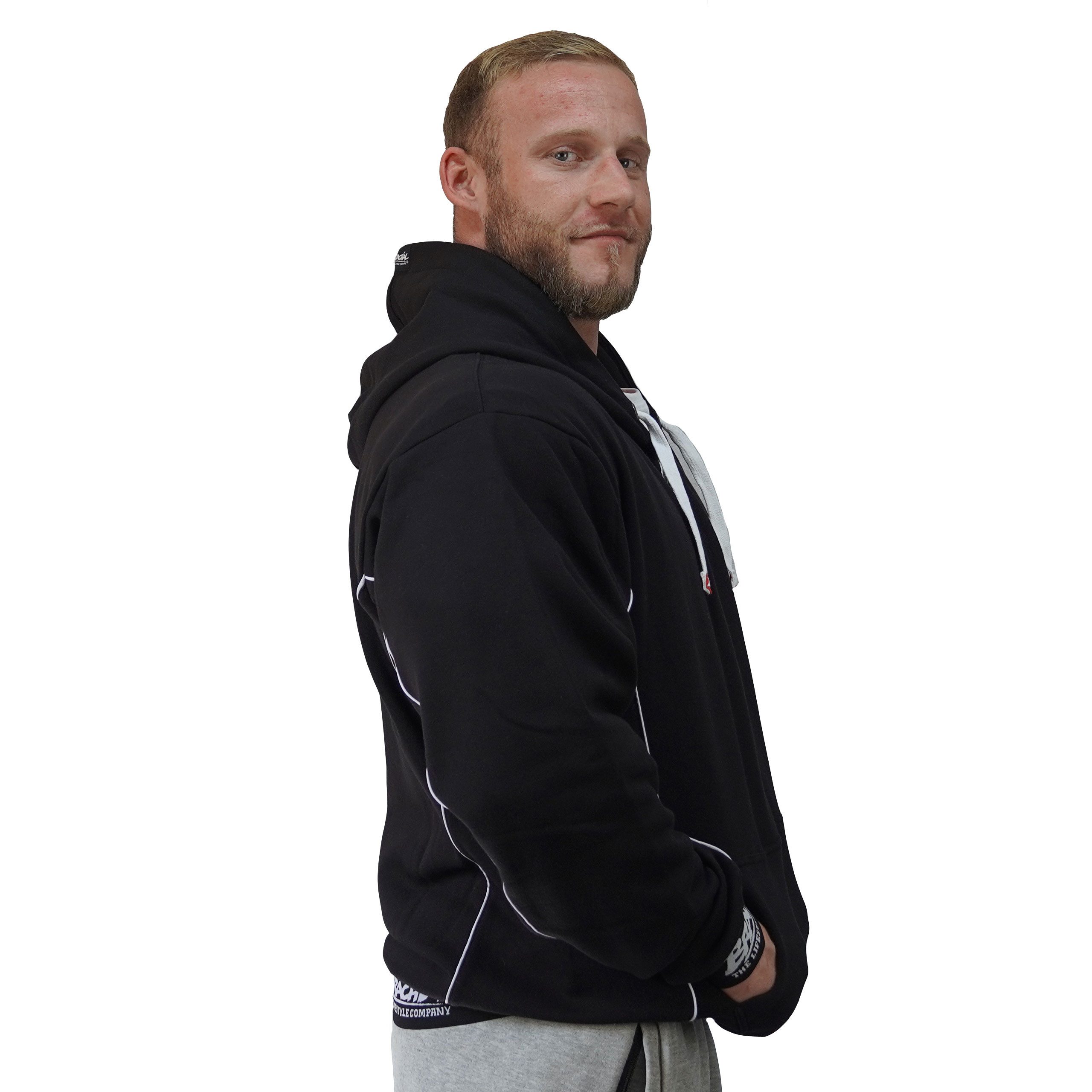 BRACHIAL THE LIFESTYLE COMPANY Kapuzensweatjacke Brachial Zip-Hoody "Spacy" schwarz/weiß