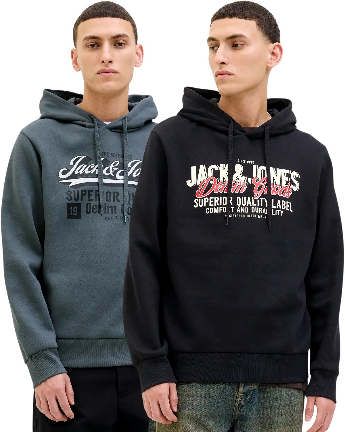 Jack & Jones Kapuzenpullover stilvolle Hoodies mit Logoprint (Spar Set, Dop günstig online kaufen