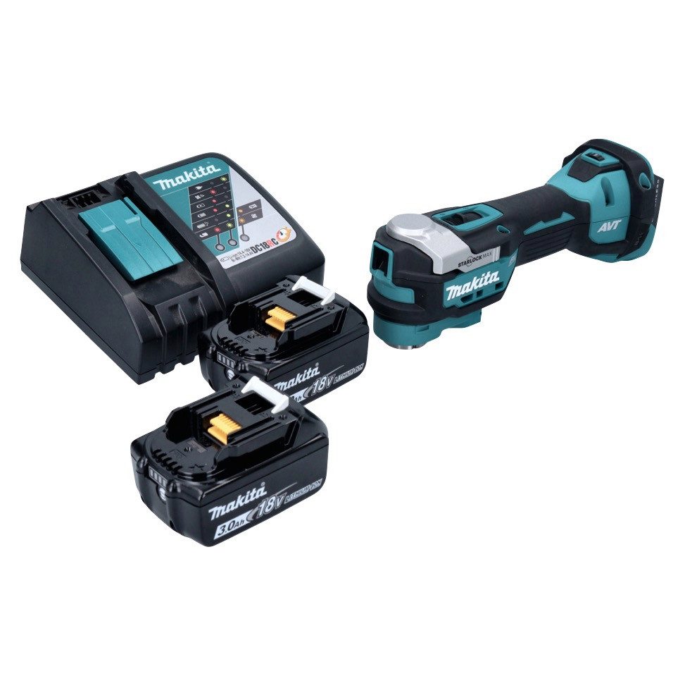 Makita Akku-Multifunktionswerkzeug DTM 52 RF Akku Multifunktionswerkzeug 18 V Starlock Max Brushless + 2