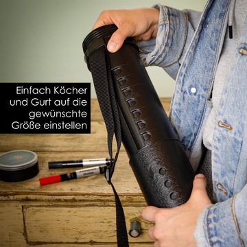 OfficeTree Köchertasche Posterrolle A0 - Schwarz, Köcher für Bilder Poster und Flipchart Papier - Länge und Tragegurt verstellbar - Zeichenrolle Transportrolle Zeichenrollenköcher