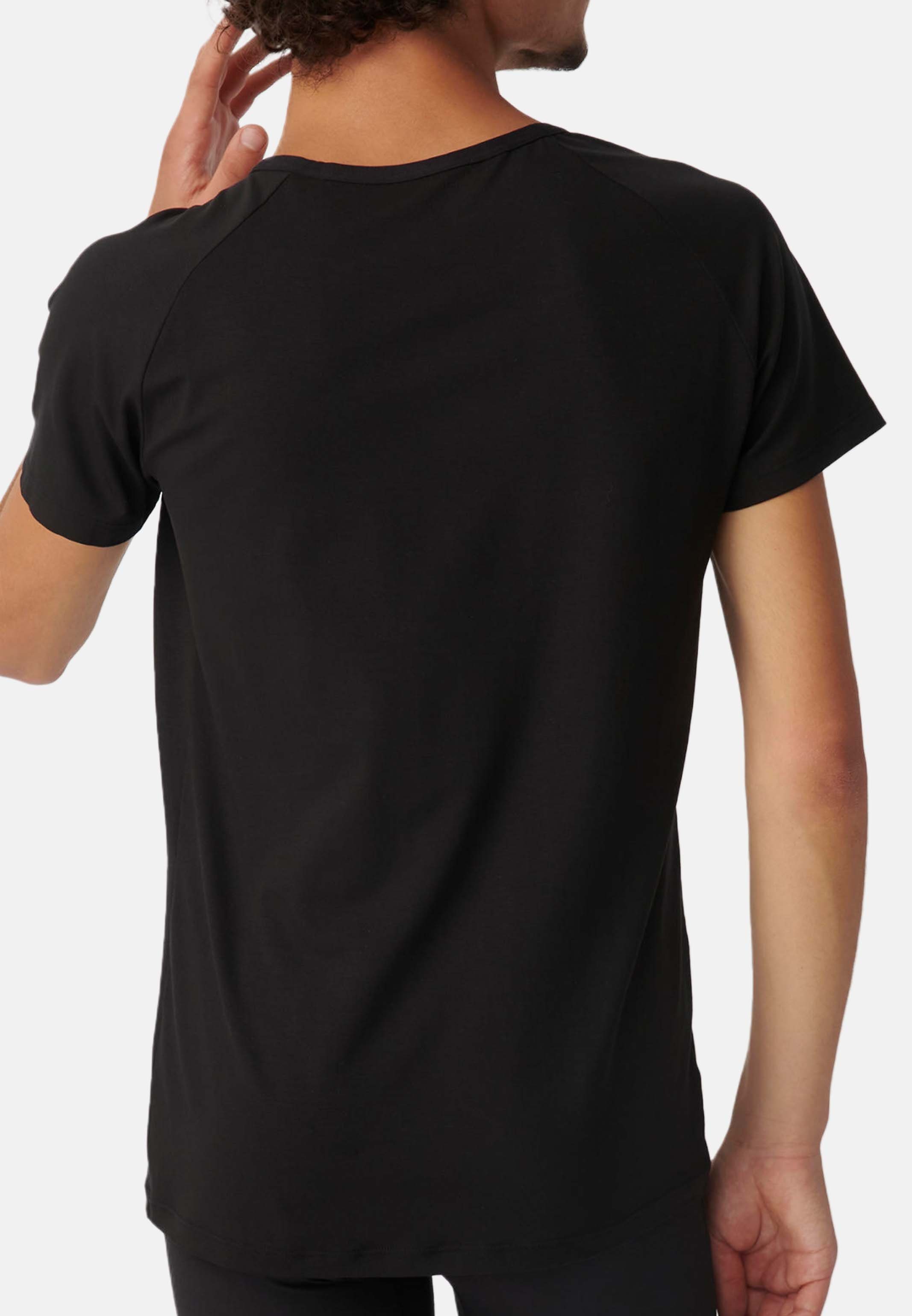 - kurzen 2-St) 2er Unterhemd Kurzarm (Spar-Set, mit / Ärmeln Shirt Schwarz Pack Soft Sloggi Ever Unterhemd Unterhemd